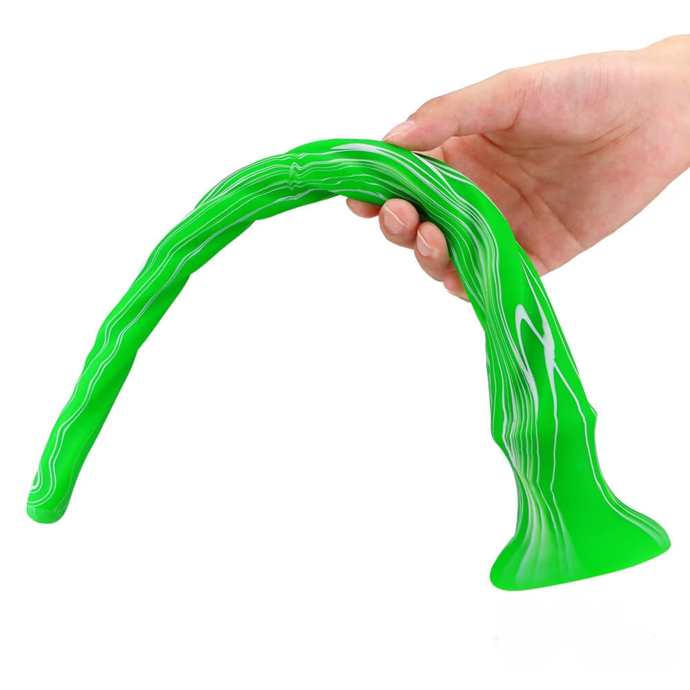 15.5in Extra Long Slim Big Spiral Silicone Soft Dildo BDSM Sex Toy