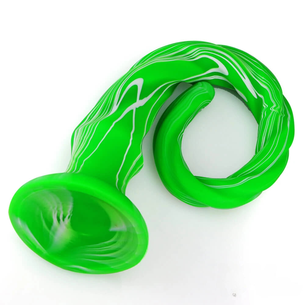 15.5in Extra Long Slim Big Spiral Silicone Soft Dildo BDSM Sex Toy