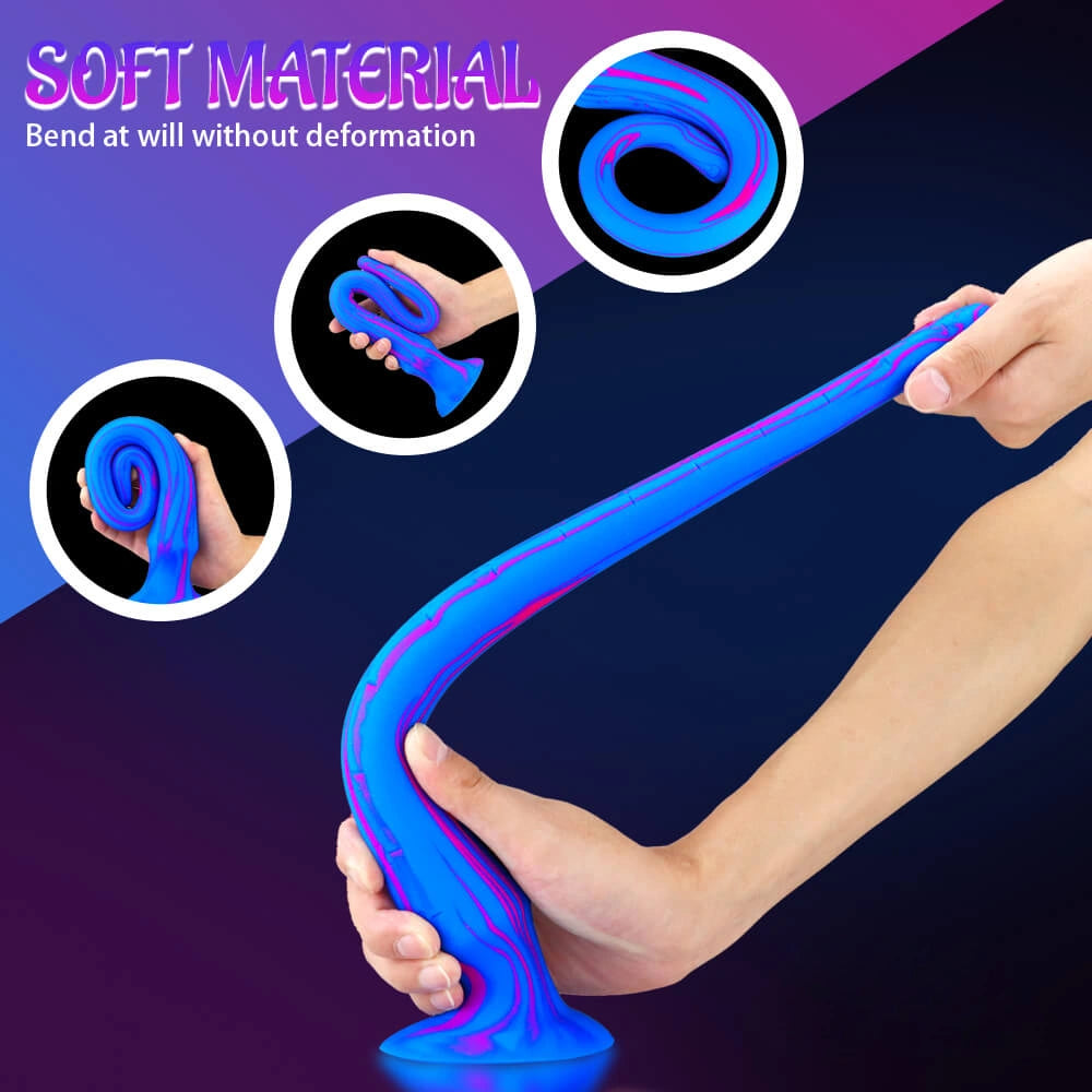 15.5in Super Long Slim Soft Dildo For Vagina Anus Masturbation