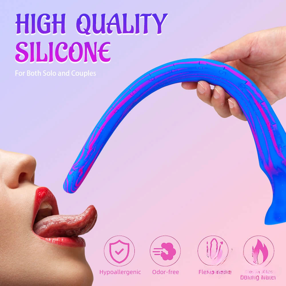 15.5in Super Long Slim Soft Dildo For Vagina Anus Masturbation
