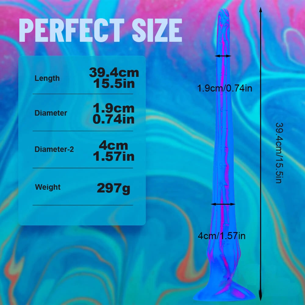 15.5in Super Long Slim Soft Dildo For Vagina Anus Masturbation