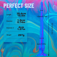 15.5in Super Long Slim Soft Dildo For Vagina Anus Masturbation