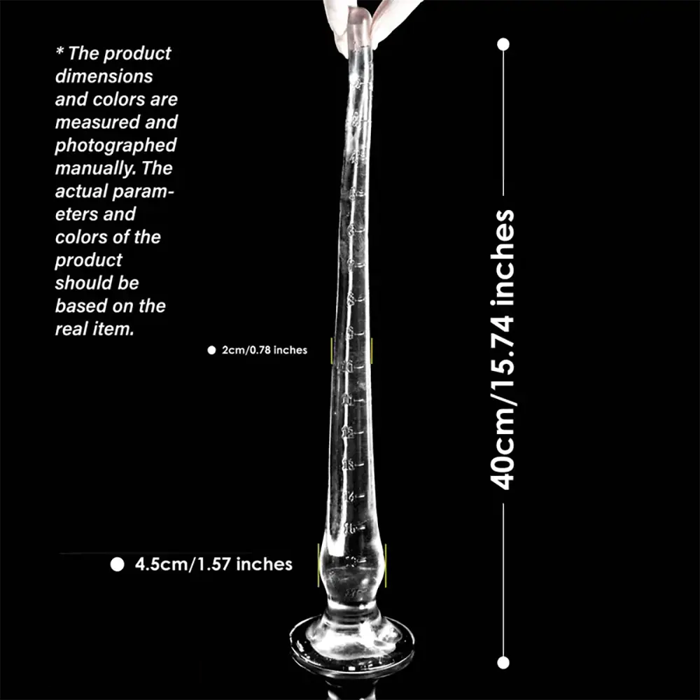15.74in 19.68in Extra Long Huge Clear Measurable Scale Anal Plug Dildo