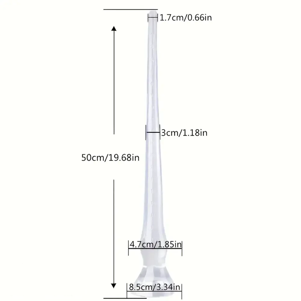 15.74in 19.68in Extra Long Huge Clear Measurable Scale Anal Plug Dildo