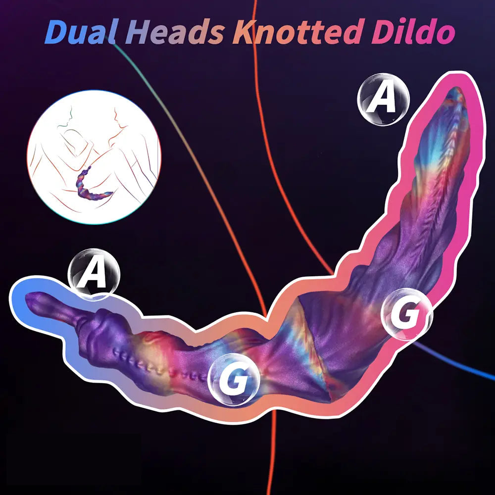 15.74in Dual Heads Monster Knots Huge Long Dildo For Anal Stimulation