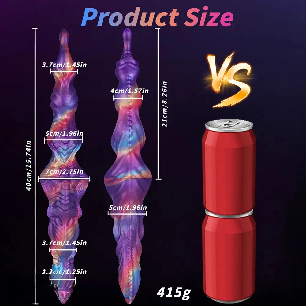 15.74in Dual Heads Monster Knots Huge Long Dildo For Anal Stimulation