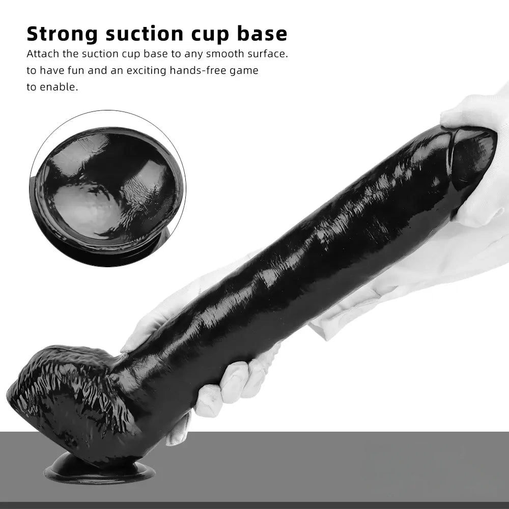 15.74in Extra Big Long Black Dildo Real BDSM Sex Toy For G spot Sex