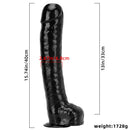 15.74in Extra Big Long Black Dildo Real BDSM Sex Toy For G spot Sex