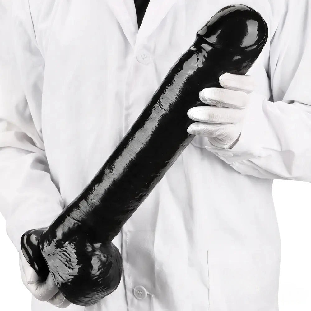 15.74in Extra Big Long Black Dildo Real BDSM Sex Toy For G spot Sex