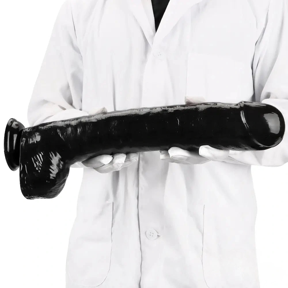 15.74in Extra Big Long Black Dildo Real BDSM Sex Toy For G spot Sex