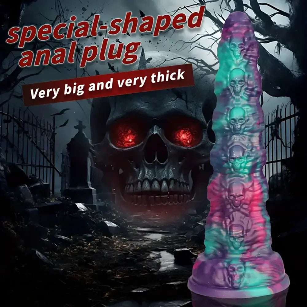 15.74in Giant Skull Silicone Soft Big Long Dildo Perfect Halloween Gift
