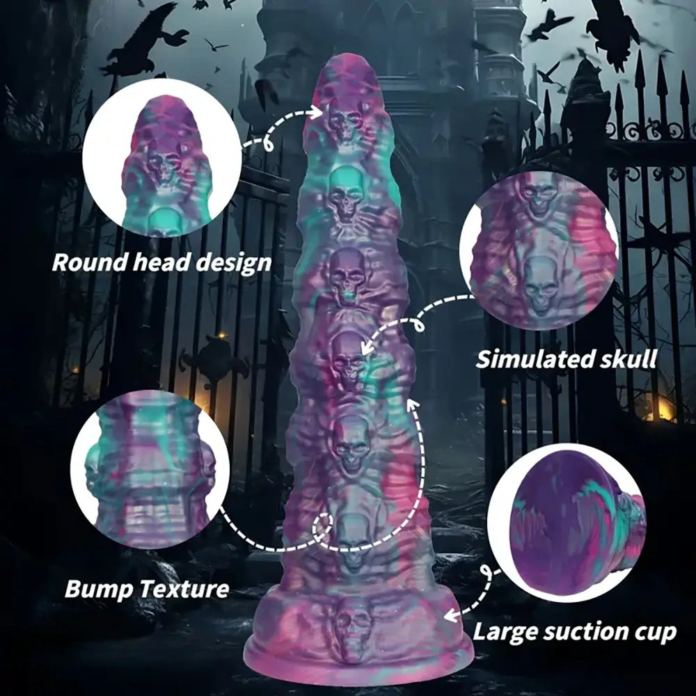 15.74in Giant Skull Silicone Soft Big Long Dildo Perfect Halloween Gift