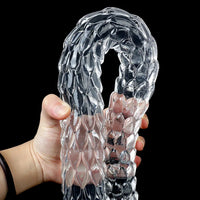 15.75in 19.69in 23.62in Huge Long Snake Scaly Clear Dildo Adult Toy