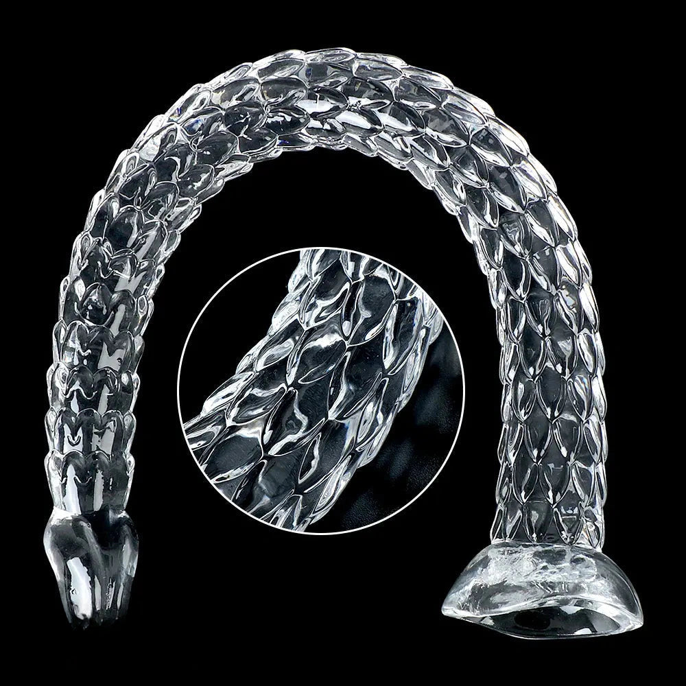 15.75in 19.69in 23.62in Huge Long Snake Scaly Clear Dildo Adult Toy