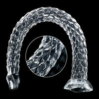 15.75in 19.69in 23.62in Huge Long Snake Scaly Clear Dildo Adult Toy