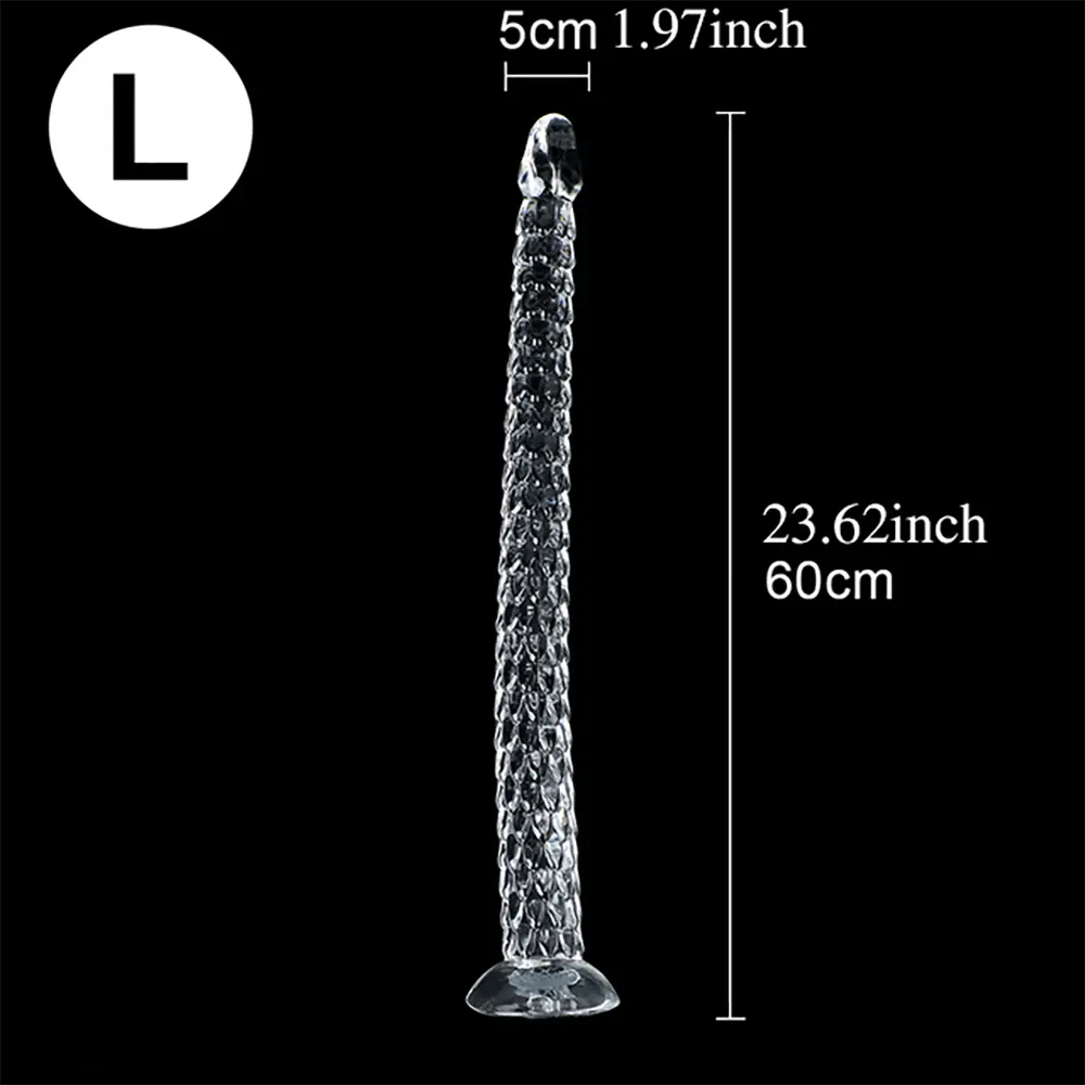 15.75in 19.69in 23.62in Huge Long Snake Scaly Clear Dildo Adult Toy