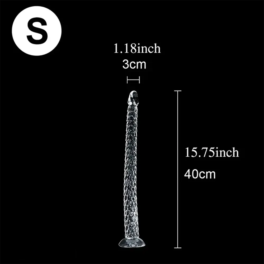 15.75in 19.69in 23.62in Huge Long Snake Scaly Clear Dildo Adult Toy