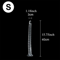 15.75in 19.69in 23.62in Huge Long Snake Scaly Clear Dildo Adult Toy