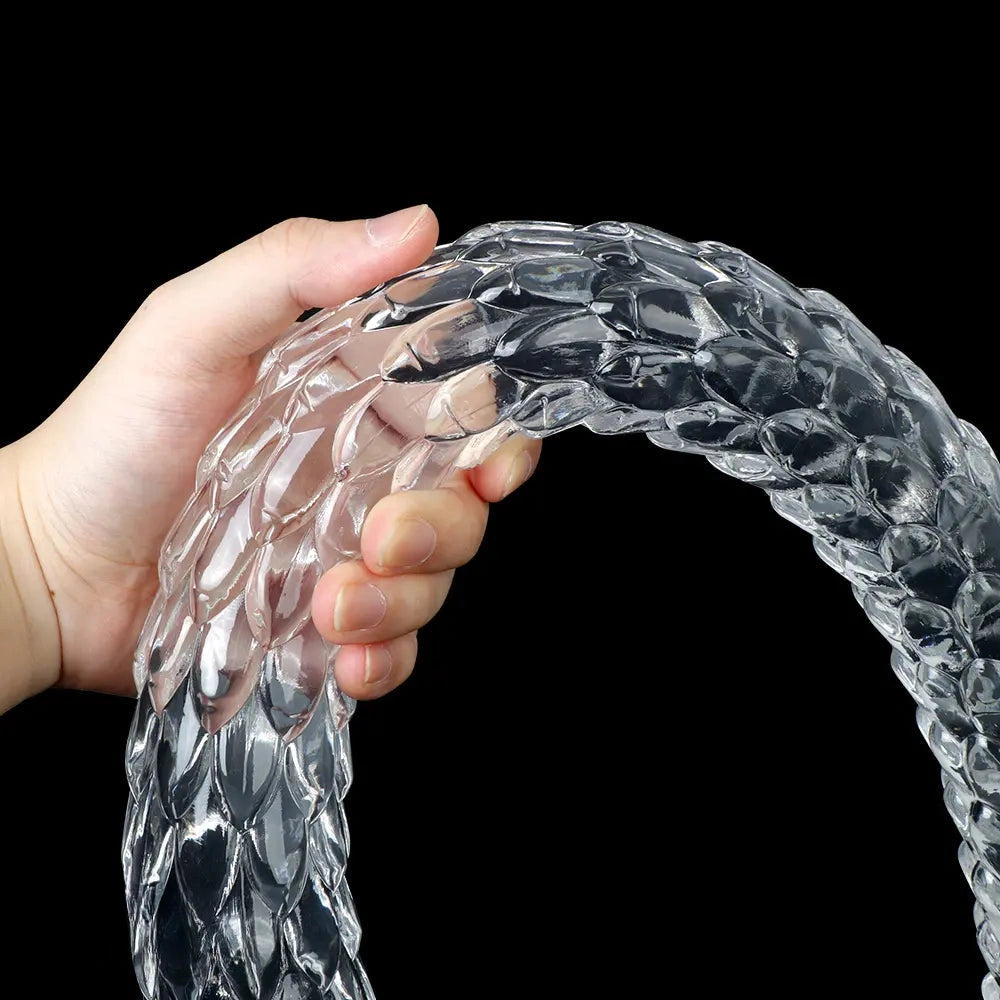 15.75in 19.69in 23.62in Huge Long Snake Scaly Clear Dildo Adult Toy