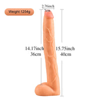 15.75in Extra Long Huge PVC Skin Feeling Dildo Sex Toy For Women