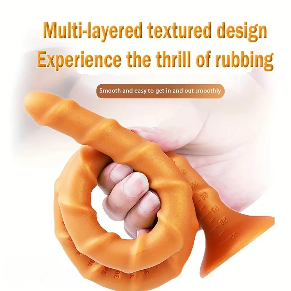 15.78in 19.28in 23.42in Extra-Long Silicone Male Female Dildo With Scale