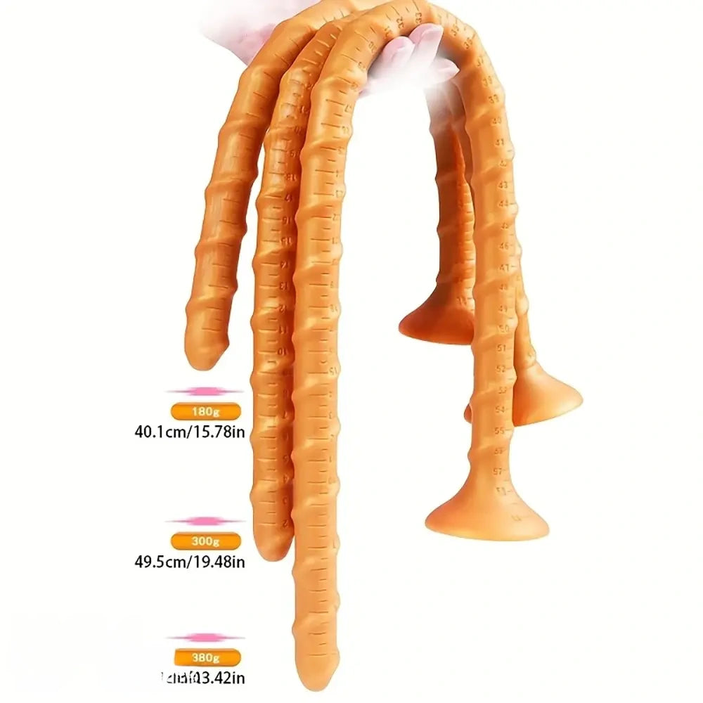 15.78in 19.28in 23.42in Extra-Long Silicone Male Female Dildo With Scale