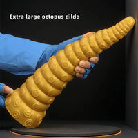 15in Gold Silicone Octopus Legs Extra Large Thick Long Dildo For Love