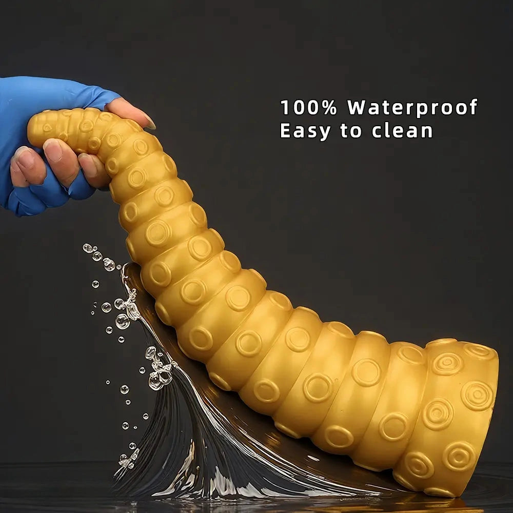 15in Gold Silicone Octopus Legs Extra Large Thick Long Dildo For Love