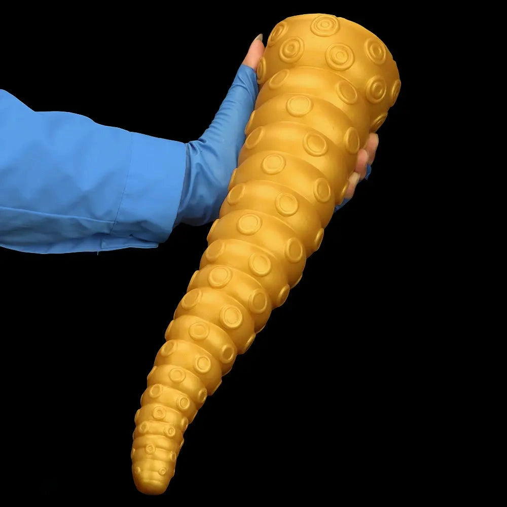 15in Gold Silicone Octopus Legs Extra Large Thick Long Dildo For Love