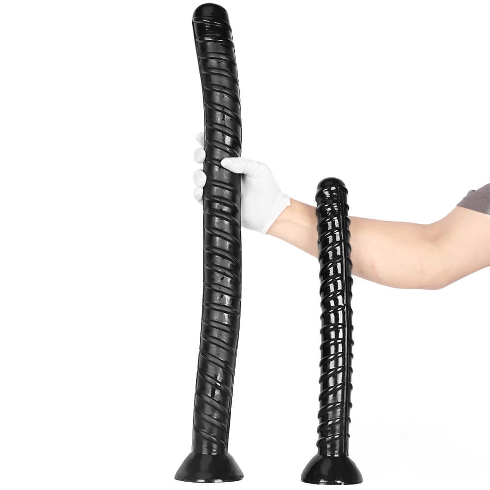 16.14in 26in Huge Black Lifelike Rebar Dildo Butt Plug For Anus