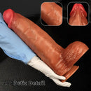 16.14in Extra Large Long Penis Liquid Silicone Dual Hardness Soft Anal Dildo