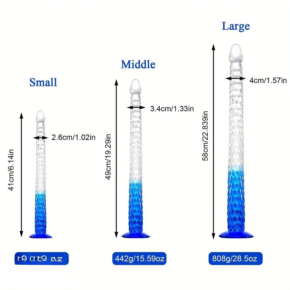 16.1in 19.29in 22.84in Anal Training Soft TPE Dildo For Experienced People
