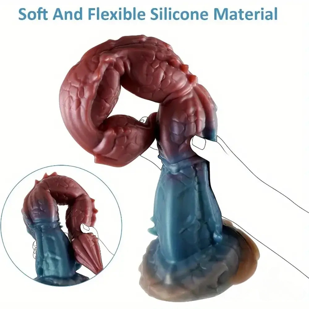 16.1in Big Long Cock Dragon Monster Silicone Dildo For Anus Vagina