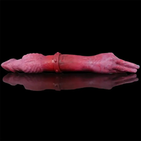 16.1in Palm Deer Cock Double-headed Unusual Penis Hand Fist Dildo