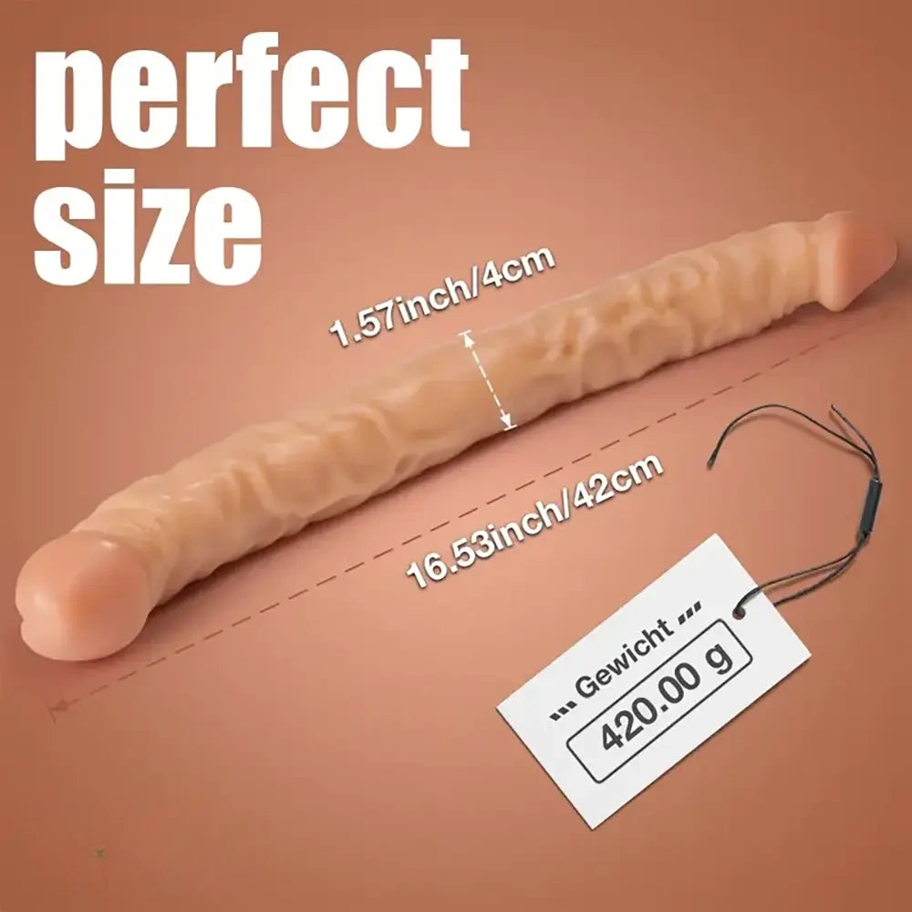 16.53in Realistic Double-Ended Dildo Adult Sex Toy For Lesbian G-spot
