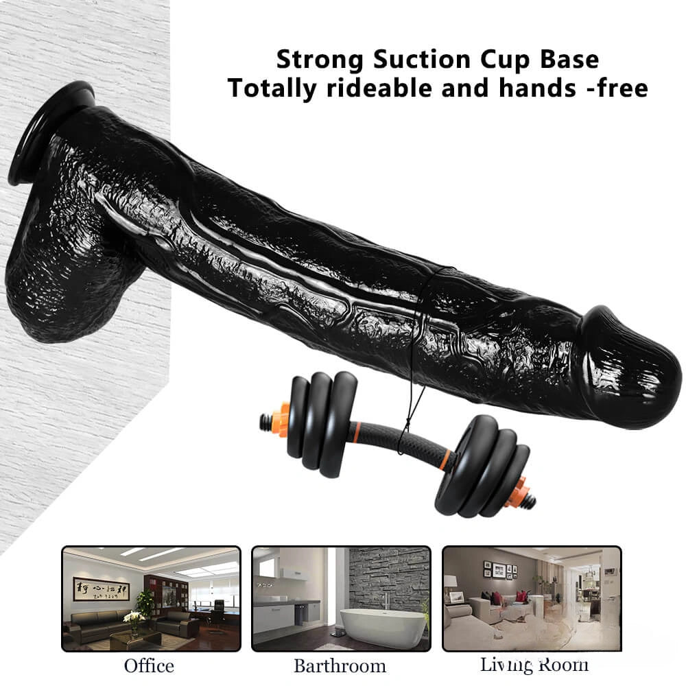 16.53in Thick Super Big Black Real Dildo For Anal Sex Stimulation