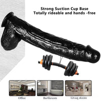 16.53in Thick Super Big Black Real Dildo For Anal Sex Stimulation