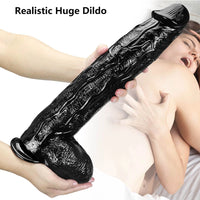 16.53in Thick Super Big Black Real Dildo For Anal Sex Stimulation