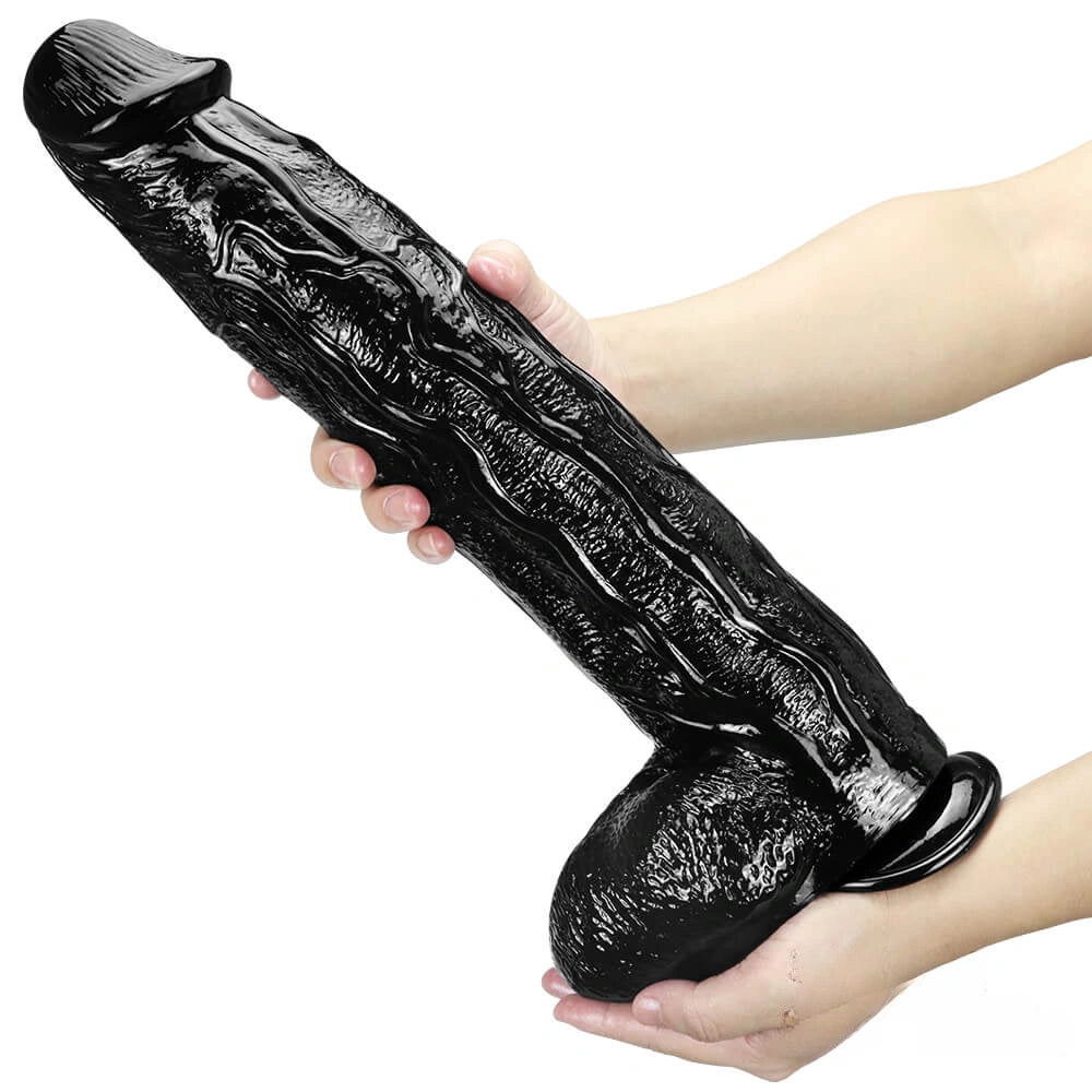 16.53in Thick Super Big Black Real Dildo For Anal Sex Stimulation