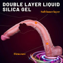 16.54in Extra-long Dual-Density Liquid Silicone Soft Huge Female Dildo