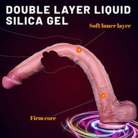 16.54in Extra-long Dual-Density Liquid Silicone Soft Huge Female Dildo