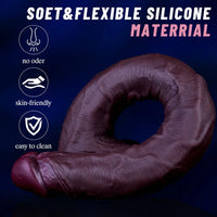 16.54in Extra-long Dual-Density Liquid Silicone Soft Huge Female Dildo