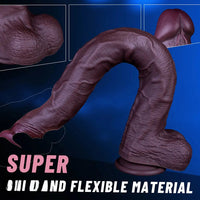 16.54in Extra-long Dual-Density Liquid Silicone Soft Huge Female Dildo