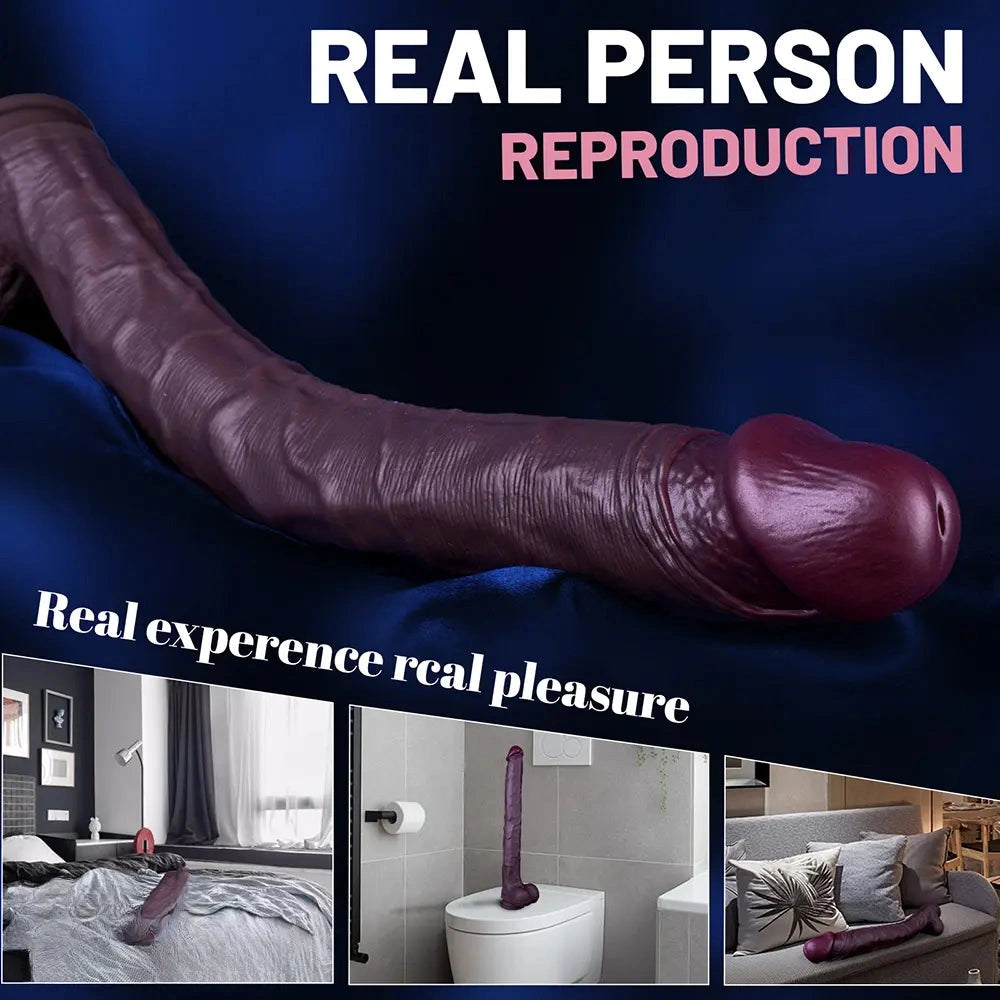 16.54in Extra-long Dual-Density Liquid Silicone Soft Huge Female Dildo