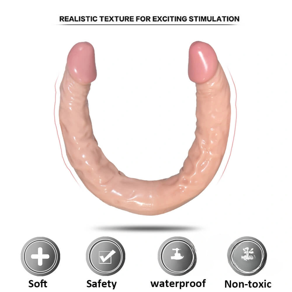 16.5in Real Lifelike Double Heads Dildo Sex Toy For Adult