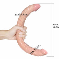 16.5in Real Lifelike Double Heads Dildo Sex Toy For Adult