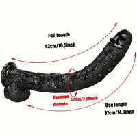 16.5in Realistic Large Long Black Anal Dildo For Male Female Sex Toy