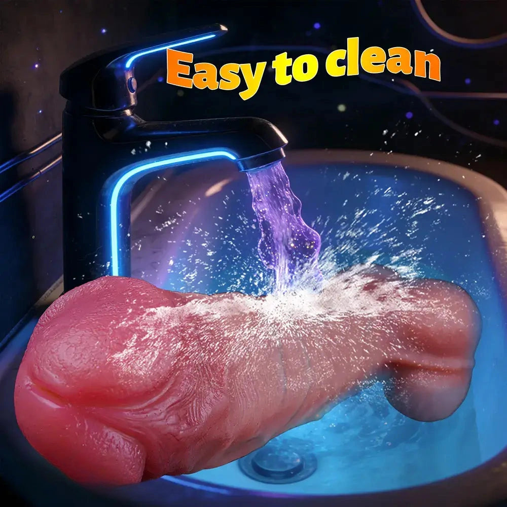 16.7in Dual Density Silicone Huge Long Dildo For Hands Free Play Using Toy