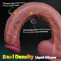 16.7in Dual Density Silicone Huge Long Dildo For Hands Free Play Using Toy