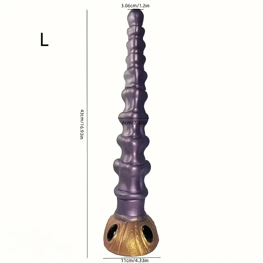 16.93in Liquid Silicone Extra Long Keel Anal Plug Adult Huge Fantasy Dildo